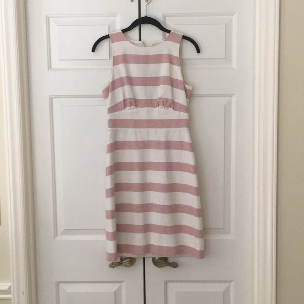 J crew striped linen-cotton dress